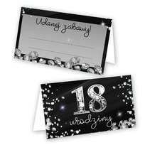 Winietki na Stół na 18 Urodziny Brylantowe - 10 sztuk