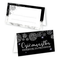 	Winietki na Stół na 18 Urodziny Czerń i Biel - 10 sztuk