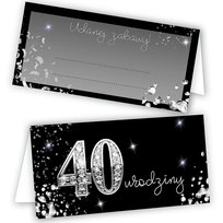Winietki na Stół na 40 Urodziny Diamentowe - 10 sztuk (s)