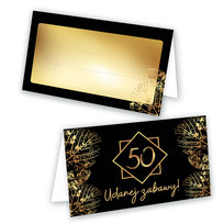 Winietki na Stół na 50 Złote Liście  - 10 sztuk (s)