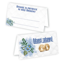 Winietki na Stół na 60 Urodziny Granatowe Kwiaty - 10 sztuk (s)