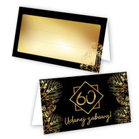 Winietki na Stół na 60 Urodziny Złote Liście  - 10 sztuk