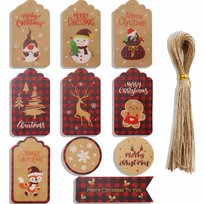 WINIETKI ŚWIĄTECZNE PAPIEROWE OZDOBNE ZESTAW DO PREZENTÓW NA ŚWIĘTA 50 szt.