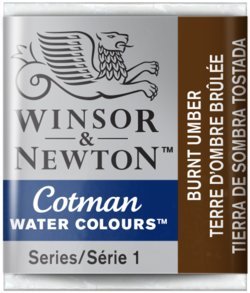 Winsor&Newton, farba akwarelowa Cotman półkostka, Burnt Umber - Winsor & Newton