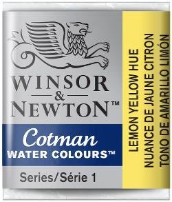 Winsor&Newton, farba akwarelowa Cotman półkostka, Lemon Yellow Hue - Winsor & Newton