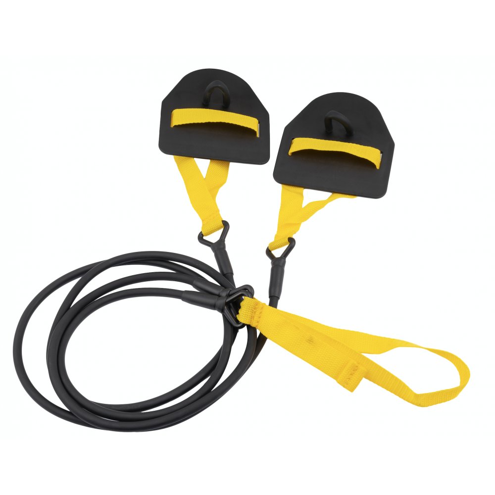 Wiosełka Pływackie Aqua Sport Guma Treningowa Żółty Z Wiosełkami AQUA