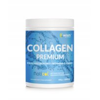 Wish Pharmaceutical - KOLAGEN Naturalny PREMIUM 10 000mg Wspiera Skórę Stawy HA MSM WIT C 400g