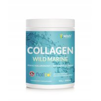 Wish Pharmaceutical - KOLAGEN Rybi WildMarine w Proszku 10 000mg Kwas Hialuronowy MSM Wit. C 400g