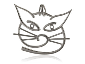 Wisior srebrny duży kot kotek cat w0478 - FALANA