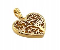 WISIOREK srebrny pozłacany ZAWIESZKA BURSZTYN serce ZŁOTY