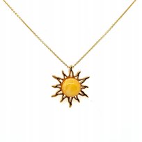 WISIOREK srebrny pozłacany ZAWIESZKA BURSZTYN SŁOŃCE