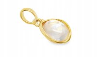 WISIOREK srebrny pozłacany ZAWIESZKA kamień księżycowy złoty delikatny