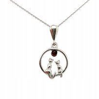 Wisiorek srebrny z bursztynem KOTEK ZAWIESZKA KOTKI ze srebra