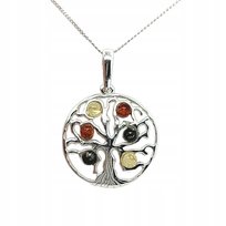 Wisiorek srebrny z bursztynem ORYGINALNA ZAWIESZKA ze srebra DRZEWKO