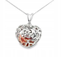 Wisiorek srebrny z bursztynem PUZDERKO ZAWIESZKA ze srebra serce