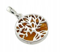 Wisiorek srebrny z bursztynem ZAWIESZKA ze srebra DRZEWKO SZCZĘŚCIA