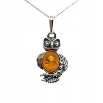 Wisiorek srebrny z bursztynem ZAWIESZKA ze srebra + LAŃCUSZEK 925