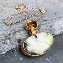 Wisiorek unikat biały bursztyn srebro 925 pozłacane czarny dąb cytryn 0716