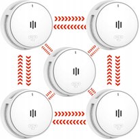 Wisualarm 5x Czujnik Dymu, Bezprzewodowy, DIN EN14604