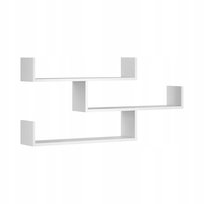 Wisząca biała półka na książki Trio 003 3 poziomy