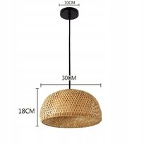 Wisząca lampa bambusowa BOHO Naturalna loftowa nowoczesna 30cm E27