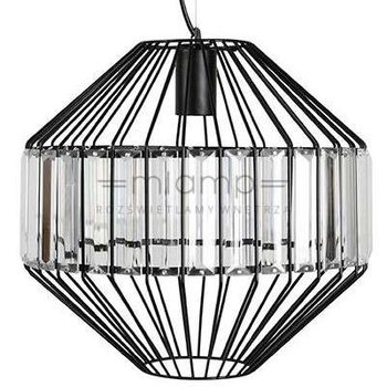 Wisząca LAMPA glamour ALVARO 31-55170 Candellux druciana OPRAWA zwis z kryształkami bryła czarna - Candellux