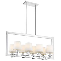 Wisząca LAMPA klasyczna LONDON P08038WH Cosmolight abażurowy zwis do jadalni chrom