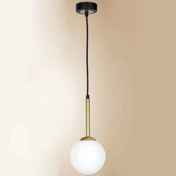 Wisząca LAMPA loftowa PARMA MLP4820 Milagro modernistyczna OPRAWA szklana ZWIS kula ball czarny biały mosiądz - Milagro