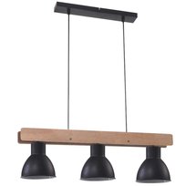 Wisząca LAMPA skandynawska VARIO 33-73471 Candellux metalowa OPRAWA loftowa ZWIS drewniana belka czarna drewno