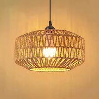 Wisząca lampa sznur jutowy pleciona BOHO Naturalna loftowa 30cm E27