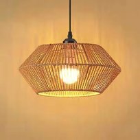 Wisząca lampa sznur jutowy pleciona BOHO Naturalna loftowa 32cm E27 rattan