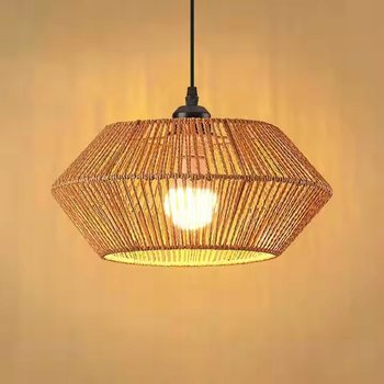 Wisząca lampa sznur jutowy pleciona BOHO Naturalna loftowa 32cm E27 rattan - inna (Inny)