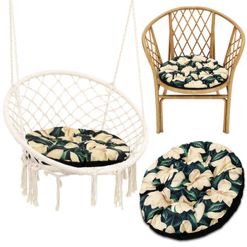 Wisząca poduszka na krzesło 60 cm poduszka na krzesło ogrodowe papasan poduszka na siedzenie krzesła grube poduszki do siedzenia do mebli rattanowych i krzesła ogrodowego okrągły kwiaty 5 - Amazinggirl