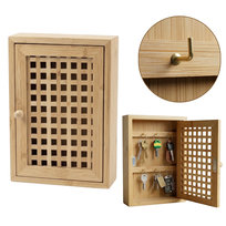 Wisząca szafka na klucze KIZU, 19 x 27 x 6 cm, bambus BOXIMO