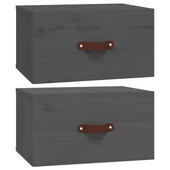 Wiszące szafki nocne sosna 40x29,5x22 cm szare - Zakito Europe