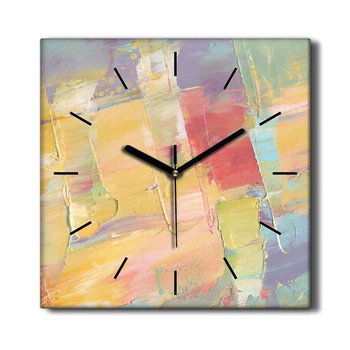 Wiszący zegar na płótnie Pastelowe farby 30x30 cm, Coloray - Coloray