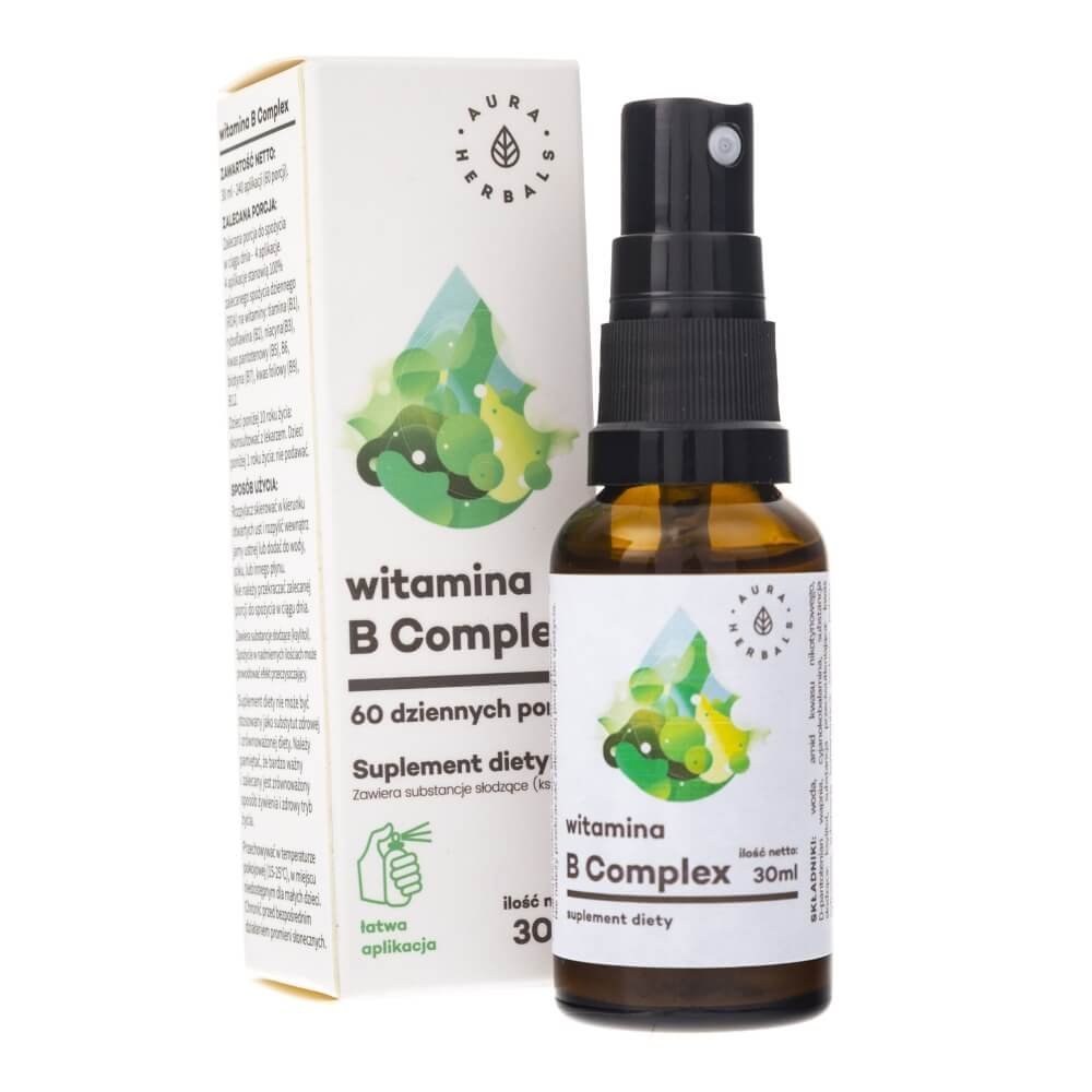 Фото - Вітаміни й мінерали Aura Suplement diety, Witamina B Complexaura Herbals, 30 Ml 