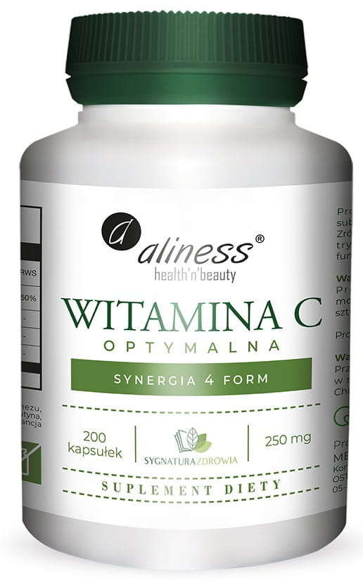 Фото - Вітаміни й мінерали Aliness Suplement diety, Witamina C optymalna 250 mg  200 vege kaps. 