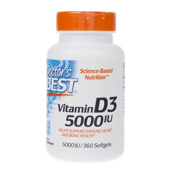 Witamina D3 5000 IU DOCTOR'S BEST, 3Suplement diety, 60 kaps. - Doctor's Best