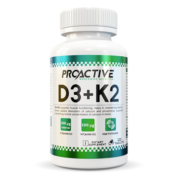 Фото - Вітаміни й мінерали ProActive WITAMINA D3+K2 2000iu -  - 120 tabletek 