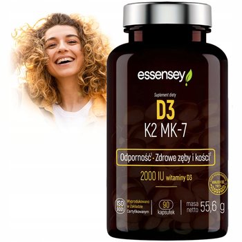 Witamina D3 K2 Mk-7 W Oleju Mct Na Odporność Kości Zęby Wysoka Jakość K2Mk7 - Essensey