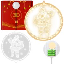 Witraż Led Na Okno Lustro Choinkę Zawieszka Świetlna Dekoracja Świąteczna Mikołaj