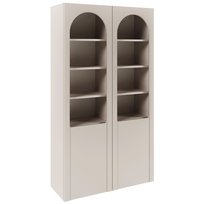 Witryna dwudrzwiowa Arkadia z frezowanymi i szklanymi frontami 100 cm kaszmir