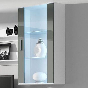 Witryna Wisząca Simple Biało Szara 60x29x1155 Cm Sklep Empikcom