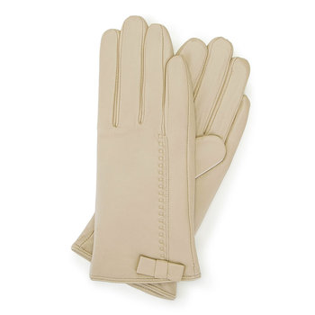 Wittchen, Damskie rękawiczki skórzane z kokardką 39-6-551-A-S, rozmiar S - WITTCHEN
