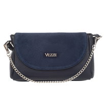 Wizytowa Torebka Skórzana Vezze Carino Granatowa