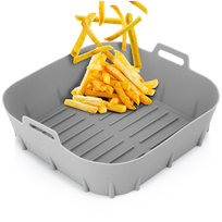 Wkład do frytkownicy Air Fryer beztłuszczowej silikonowy szary 22 cm Vilde