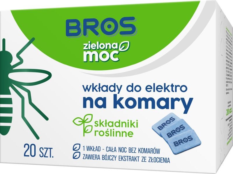 Zdjęcia - Odstraszacz owadów i zwierząt BROS Wkłady Do Elektro Na Komary  Zielona Moc, 20 szt. 