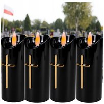 WKŁADY DO ZNICZY LED NA BATERIE 12 DNI ŚWIECENIA NA GRÓB CMENTARZ, LAMPIONY