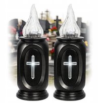 WKŁADY DO ZNICZY NA GRÓB CMENTARZ LED DUŻA ŚWIECA NA BATERIE LAMPIONY 17CM